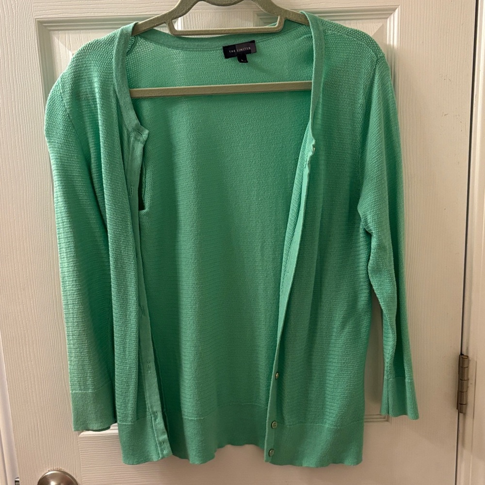 The Limited Light Green Cardigan